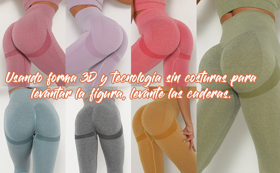 Voqeen Sexy Pantalones de Yoga de Punto Sin Costuras Mujeres Damas de Cintura Alta Leggings