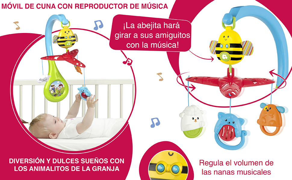 winfun, movil de cuna, puericultura, proyector de cuna, proyector infantil, juguetes bebés, 44241