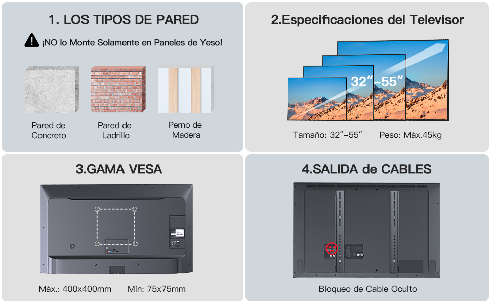 soporte tv pared