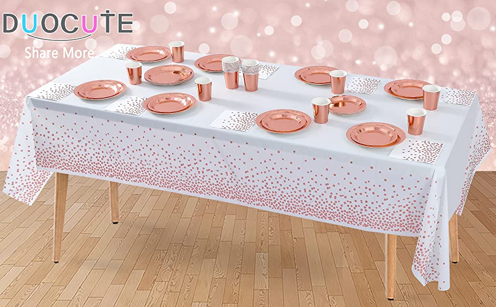 rose gold party tablecloth