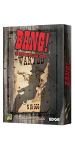 Bang!, Oeste, Edge Entertainment, Asmodee, juego de mesa, dados, cartas