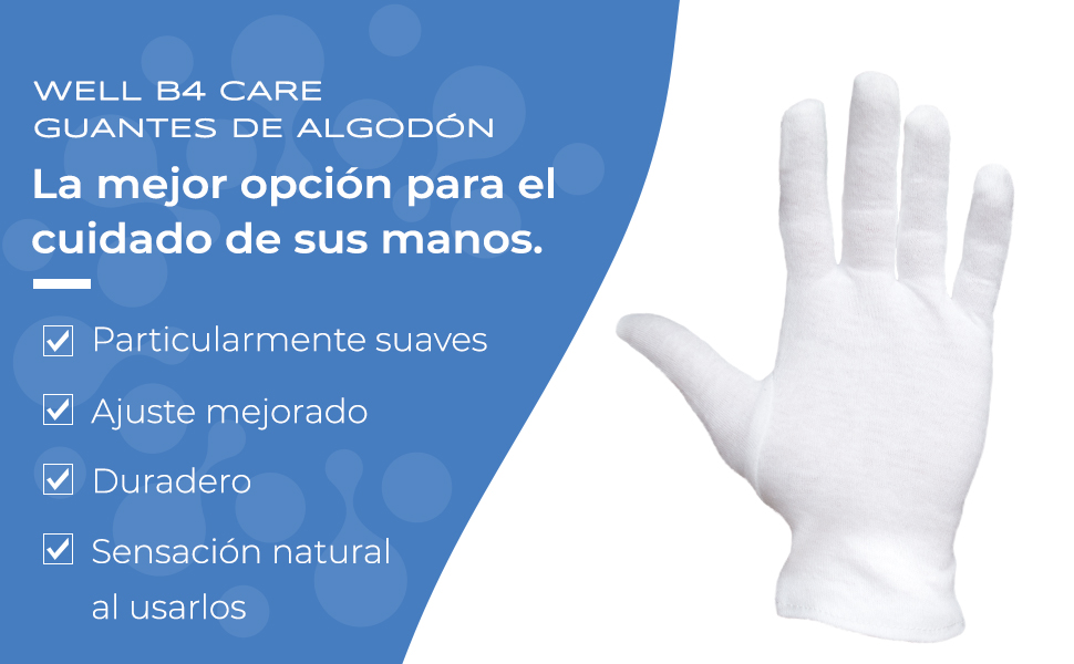 Guantes de algodón Well B4 Care