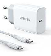 UGREEN 20W Cargador USB C Power Delivery 3.0, Cargador Tipo C con Cable MFI Soporta QC4.0/ QC 3.0...