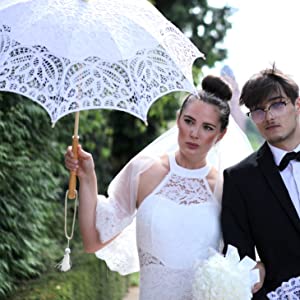 Sombrilla Encaje Boda Nupcial Parasol Decoración Mujer Vivienne 