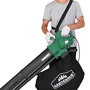 trituradora soplador aspirador de hojas para jardin 3000W aparato jardinería limpieza ramas bolsa 