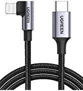 UGREEN Cable USB C a Lightning Cable acodado Nylon Trenzado(MFi Certificado) PD Carga R??pida para...