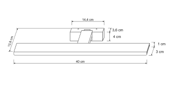 Lámpara LED Espejo baño IP44 40cm Pinza Armario luz Blanca Neutra 4000K 8W 600lm armario