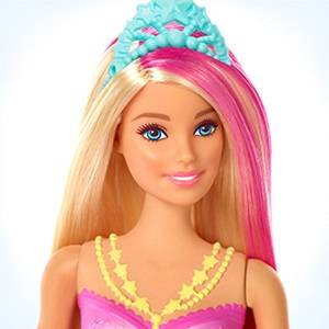 Barbie Dreamtopia, Sirena rubia nada y brilla con accesorios (Mattel GFL82)