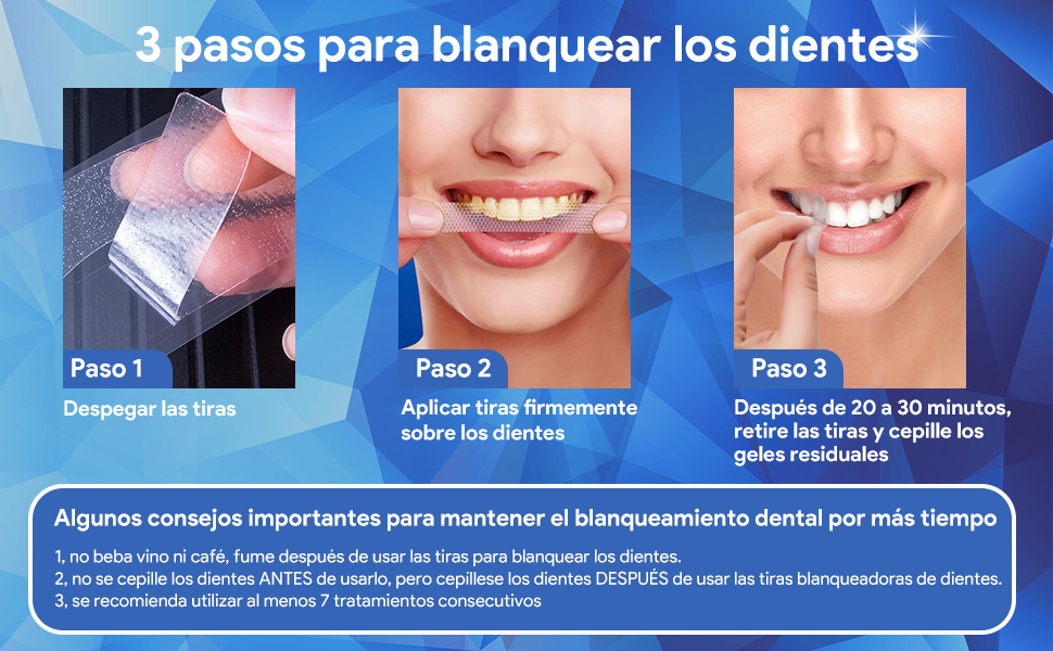  Celakeety Tiras Blanqueadoras Dientes??3 pasos para blanquear los dientes