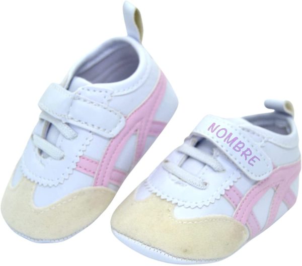 Zapatillas de bebe 0-6 meses personalizadas con nombre - Deportivas niño - Deportivas niña - Regalo bebe personalizado - Incluye Bolsa de Transporte - Imagen 5