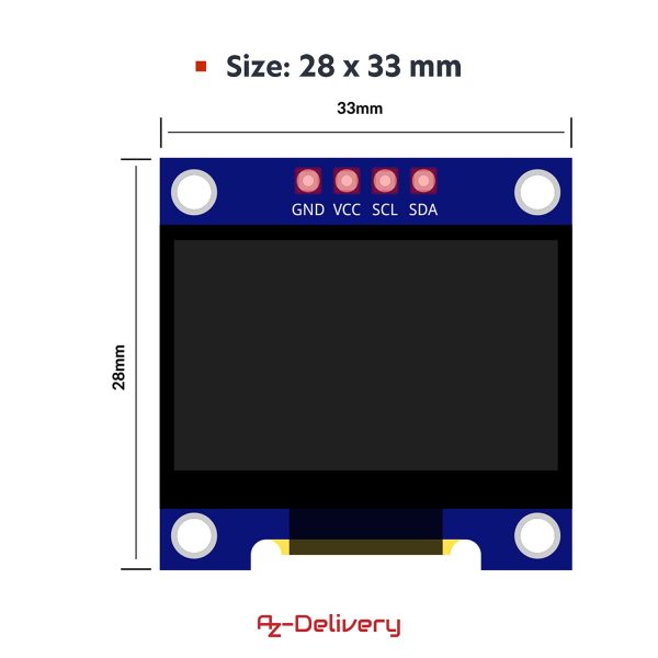 AZDelivery 25 x 0,96 Pulgadas OLED Display I2C SSD1306 Chip 128 x 64 Pixeles I2C Modulo de Visualizacion de Pantalla con Caracteres Blancos Compatible con Arduino y Raspberry Pi con E-Book Incluido! - Imagen 4