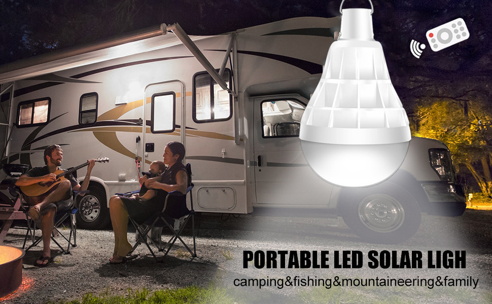 Lámpara Solar Portátil Bombilla de LED Solar Portatil Tienda Camping Luz de Trabajo Nocturna