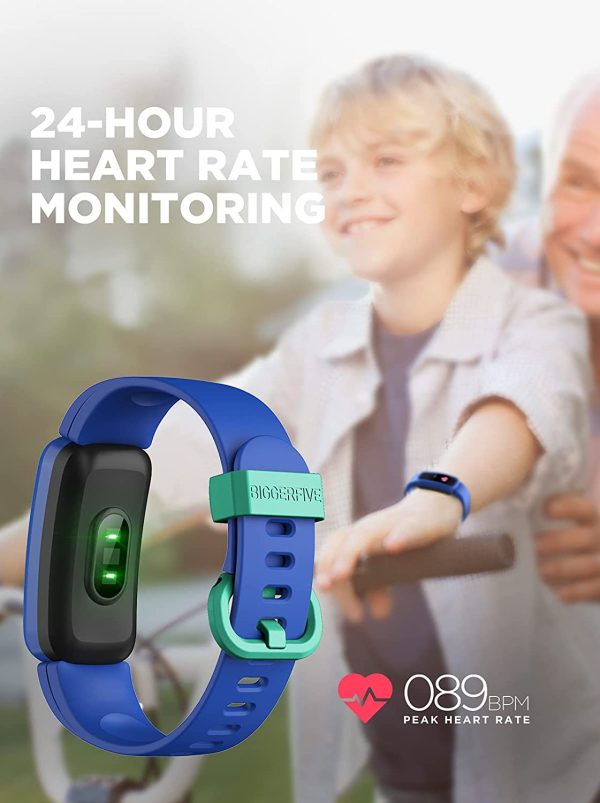 BIGGERFIVE Vigor Pulsera Actividad Inteligente Reloj Inteligente para Niños Niñas 5-15 Años, Impermeable IP68 Deportivo Smartwatch con Podómetro Pulsómetros Monitor de Sueño Contador de Caloría - Imagen 2