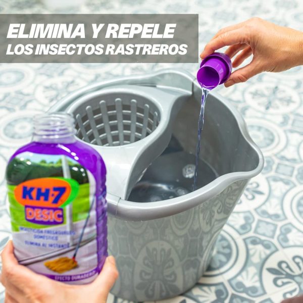 KH-7 Desic Insecticida Fregasuelos, Elimina y Protege tu hogar contra todo tipo de insectos rastreros, Con Aroma Lavanda - Paquete de 2 x 750ml (Total: 1.5 L) - Imagen 4