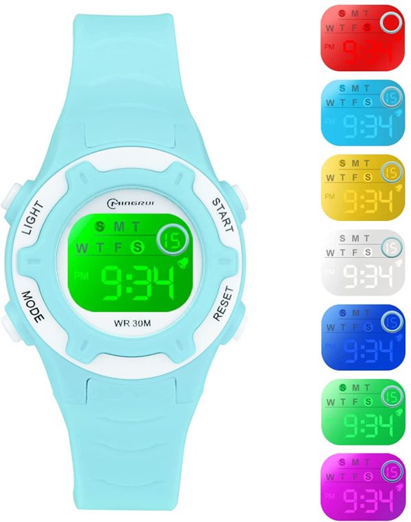 Socico Niños Digital Relojes para Niños Deportes?? ATM Reloj Deportivo Impermeable al Aire Libre con Alarma Cronómetro,Relojes de Pulsera Electrónicos para Niños. - Imagen 4