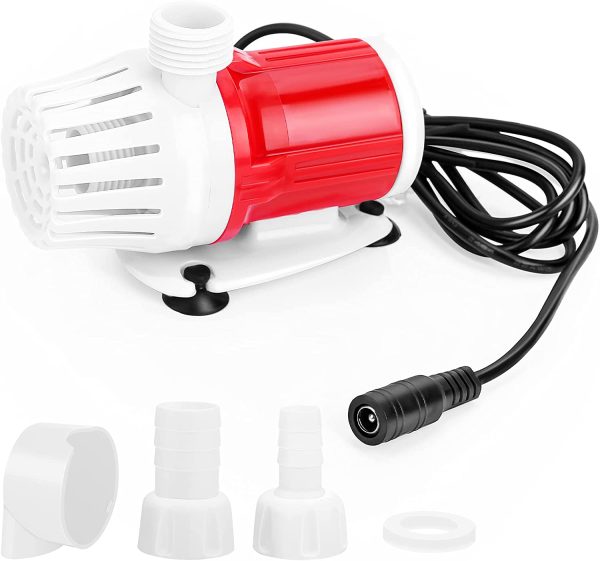 Bomba sumergible DC 12V 20W Bomba de agua portátil para acuarios 1200L / H Bombas de alto flujo Conversión de frecuencia Bomba DC sin escobillas Bomba anfibia para estanque doméstico Fuente de pecera - Imagen 3