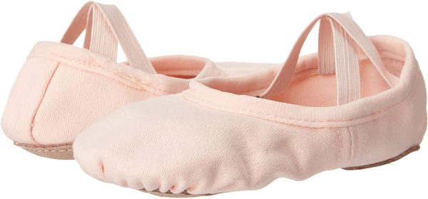 Zapatillas de Danza para niñas Zapatos de Ballet Lona elástica con Suela de Cuero Dividido Negro marrón Rosa - Imagen 7