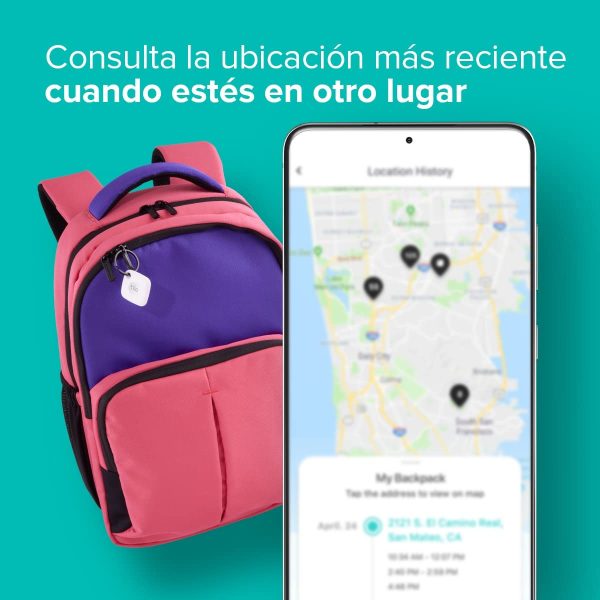 Tile Mate (2022) buscador de objetos Bluetooth, Pack de 1, Radio búsqueda 60m, compatible con Alexa, Google Smart Home, iOS, Android, Busca llaves, mandos y más, Blanco - Imagen 3