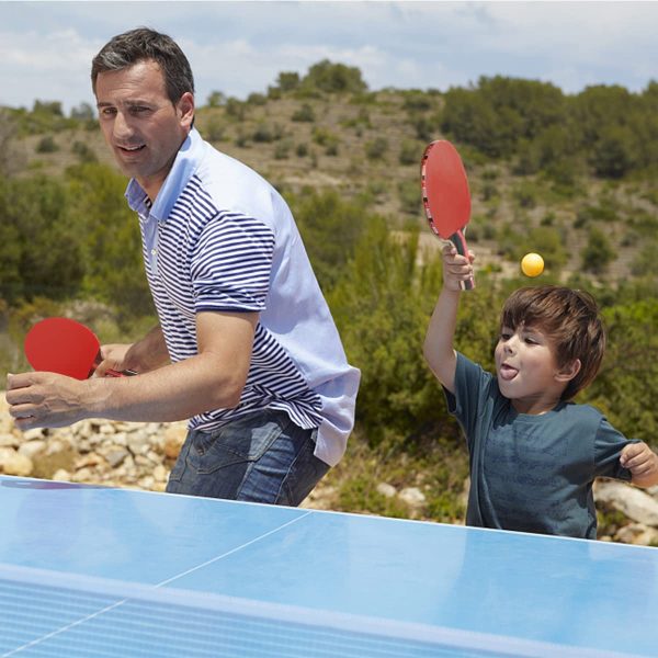 Tencoz Palas Ping Pong, Table Tennis Set para Juego de Interior al Aire Libre - Cl??sico Negro Rojo