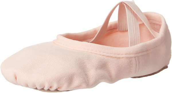 Zapatillas de Danza para niñas Zapatos de Ballet Lona elástica con Suela de Cuero Dividido Negro marrón Rosa