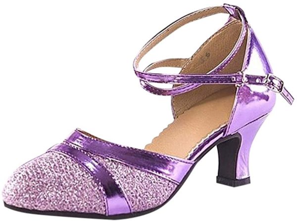 Zapatos de Baile Latino de Tacón Alto/Medio para Mujer Zapatillas de Baile Latino para Adultos Escuela Secundaria Baotou con Zapatos de Fondo Suave - Imagen 3