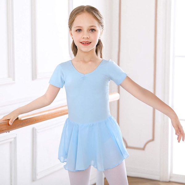 Bezioner Vestido de Ballet Maillot de Danza Gimnasia Leotardo Algodón Body Clásico para Niña