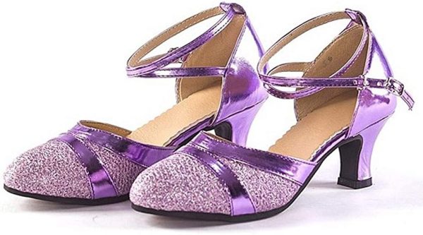 Zapatos de Baile Latino de Tacón Alto/Medio para Mujer Zapatillas de Baile Latino para Adultos Escuela Secundaria Baotou con Zapatos de Fondo Suave