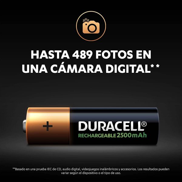 '- Pilas Recargables AA 2500 mAh, paquete de 8 - Imagen 3