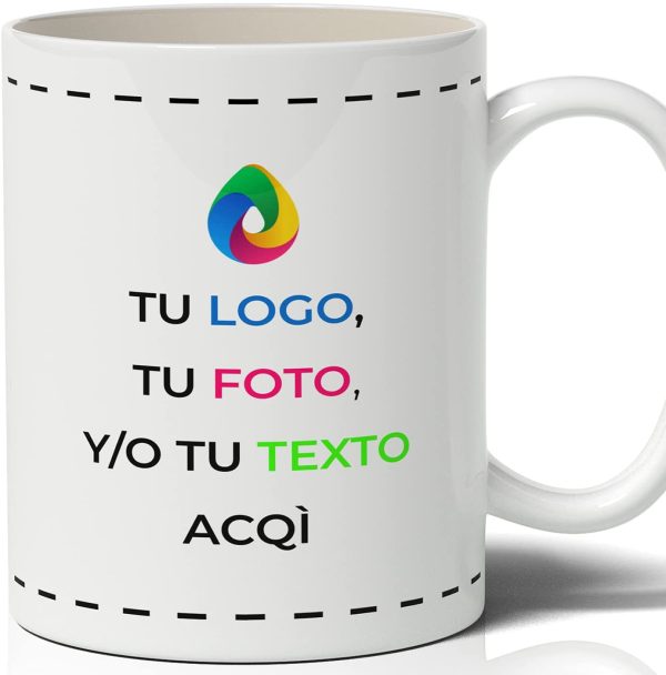 '- Taza de Cer??mica Personalizada con Foto y Texto Impresos - Idea De Regalo Para D??a de la Madre/Padre, San Valent??n, Cumplea?os, Aniversarios y Navidad