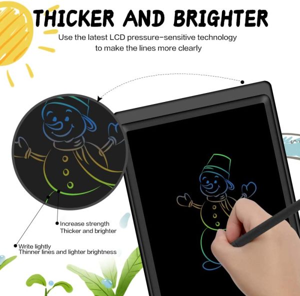 Tableta de Escritura LCD 8,5 Pulgadas Color, Tableta de Dibujo LCD, Writing Tablet con Teclas Borrables,Regalos para Ni?os, Juguete Educativo(Negro)