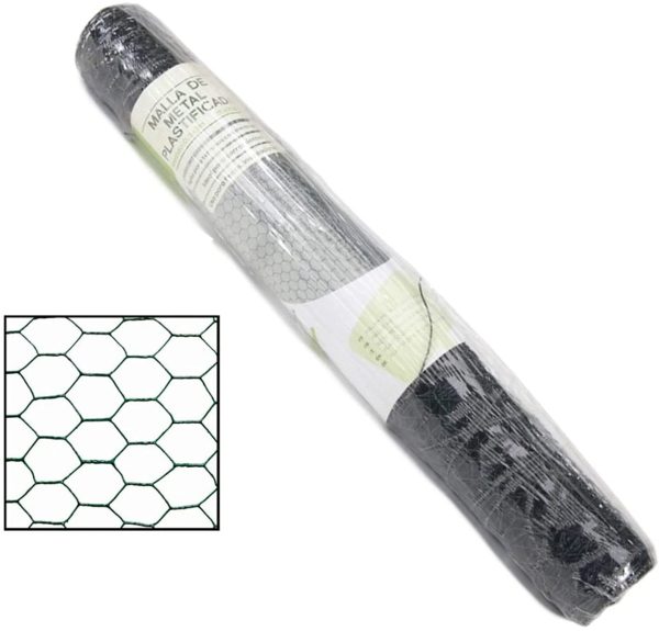 '-Rollo de malla met??lica plastificado hexagonal verde 0.5 x 5 m (25 x 25 mm) - Imagen 2