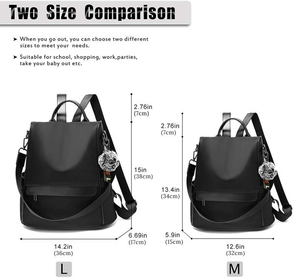 TcIFE Mochila Mujer Antirrobo Nylon Casual Bolsa Impermeable Bolso de Viaje Messenger Bag Backpack - Imagen 2