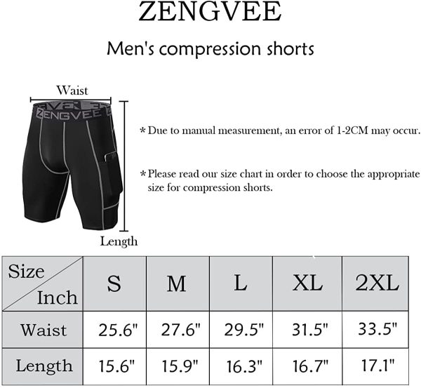 ZENGVEE 3 Piezas Mallas Running Hombre Pantalones Cortos Hombre de Compresión para Deporte, Fitness, Gym - Imagen 6