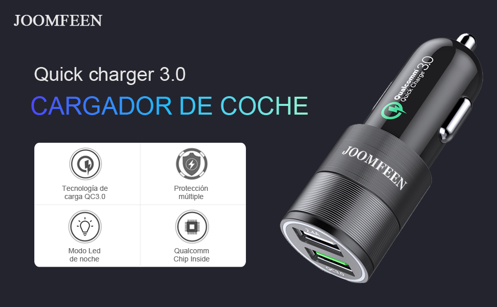 QUICK CHARGER 3.0 CARGADOR DE COCHE