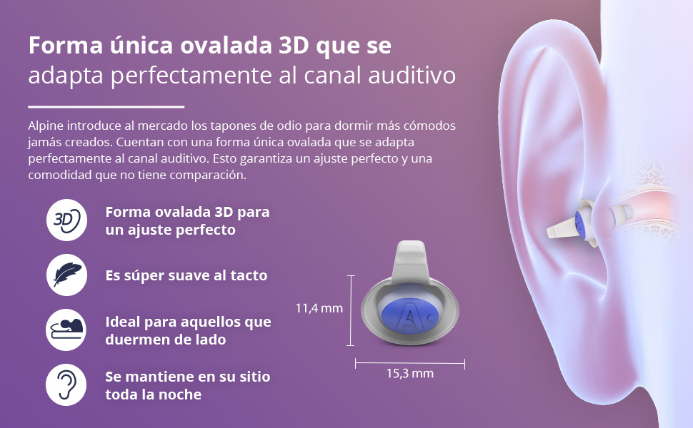 SleepDeep tiene una forma ovalada 3D única que se adapta a su canal auditivo - B097YQLX6K