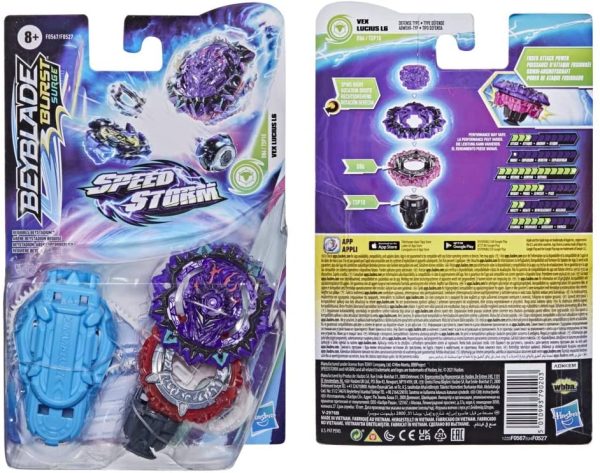 Beyblade Burst Surge Speedstorm - Kit Inicial - Top Vex Lucius L6 - Top de Batalla Tipo Defensa con Lanzador - Juguete para niños - Imagen 2