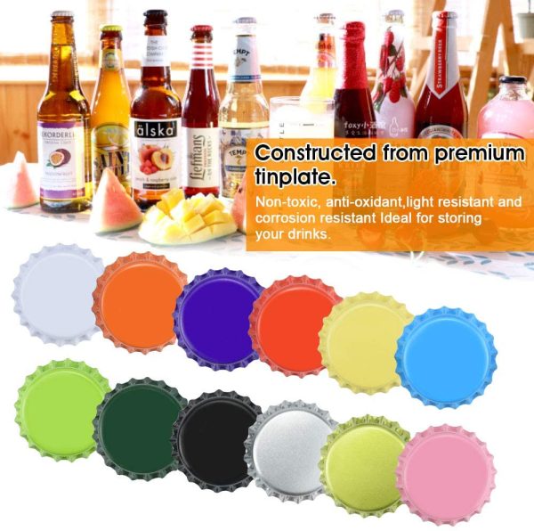 120 Chapas Botellas Cerveza 30mm Tapa Botellas Cerveza Chapas para Botellas de Cerveza Tapas Hojalata para Cerrar Cualquier Botella Estándar 26mm para Bar y Manualidad, 12 Colores