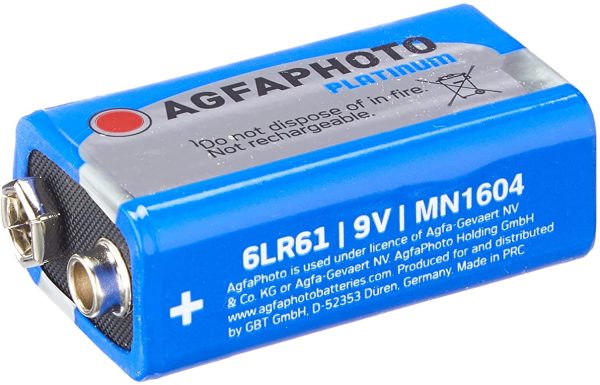 Agfaphoto Batería Alcalina, E-Bloque 6Lr61, 9V Power Extreme, Ampolla Al Por Menor (1-Pack)