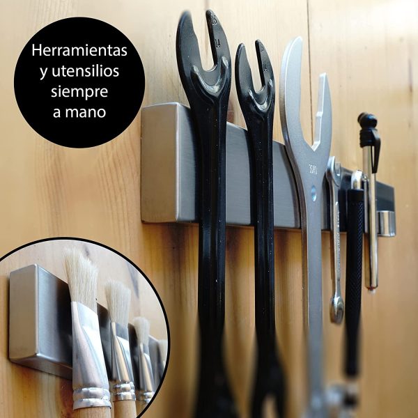 Barra Magnetica para Cuchillos 40 cm - Cuchillero Magnetico - Universal - Acero Inoxidable Cuchillero Magnetico - para Herramientas Otros Utensilios y Organizacion