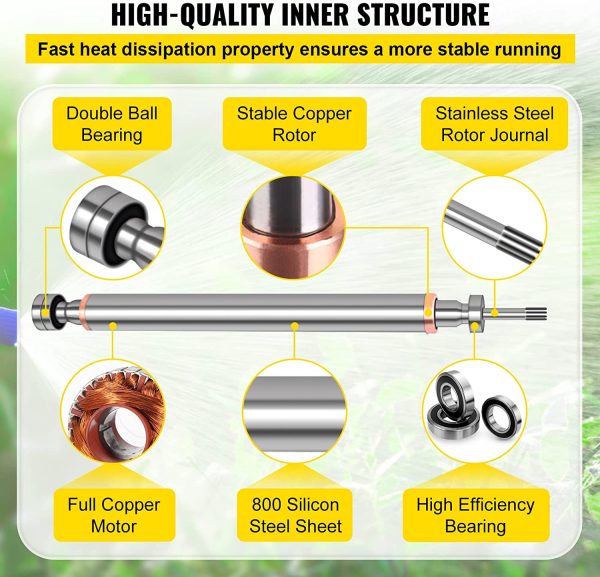 VEVOR Bomba para Pozos Profundos 1,5 HP /1,1 KW, Bomba Sumergible de Agua con Agujero Subacuático de 220 V, Bomba Sumergible de Acero Inoxidable Altura 104 m Cable de 40 m con Caja de Control - Imagen 3
