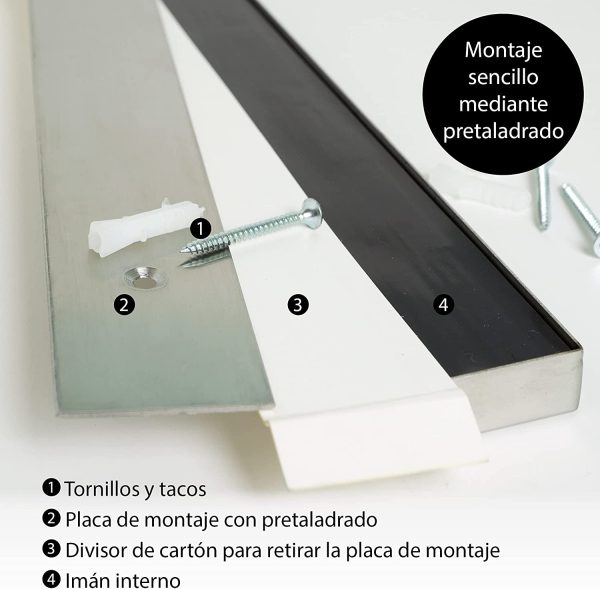 Barra Magnetica para Cuchillos 40 cm - Cuchillero Magnetico - Universal - Acero Inoxidable Cuchillero Magnetico - para Herramientas Otros Utensilios y Organizacion - Imagen 3