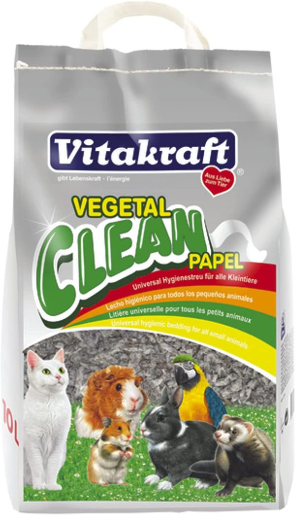 Vitakraft - Vegetal Clean Papel, Lecho Higiénico para Todo Tipo de Roedores - 25 L