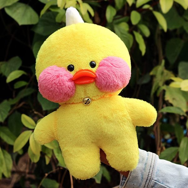 Bolukets Peluche Pato Lalafanfan Muñeco de Peluche Pato  Cafe Mimi Pato de Peluche Lindo Suave Coreano Netred con Ácido Hialurónico Juguete de Pato 30 cm Regalo para Niñas Niños - Imagen 2