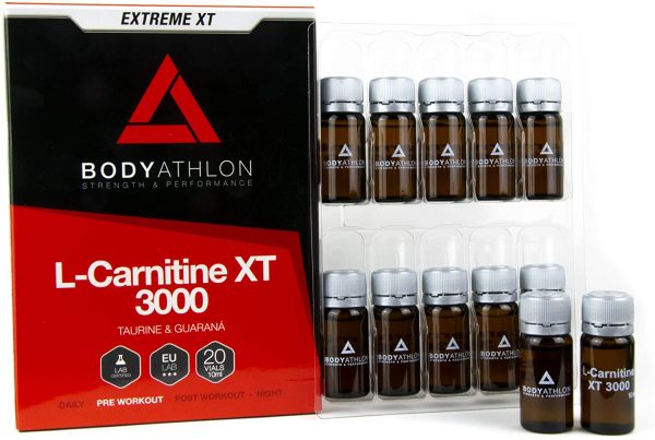 Bodyathlon - L Carnitina 3000 L??quida Extreme XT - Con Taurina y Guaran?? - Suplemento Deportivo ?C Alta concentraci??n - 20 Viales Sabor Tropical - Imagen 4