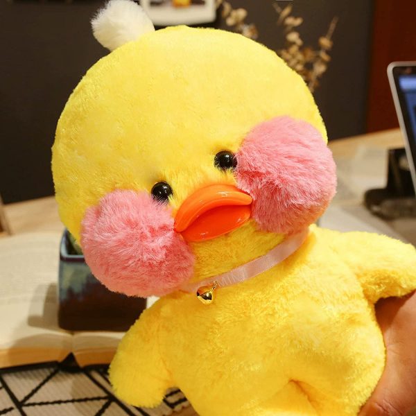 Bolukets Peluche Pato Lalafanfan Muñeco de Peluche Pato  Cafe Mimi Pato de Peluche Lindo Suave Coreano Netred con Ácido Hialurónico Juguete de Pato 30 cm Regalo para Niñas Niños - Imagen 5