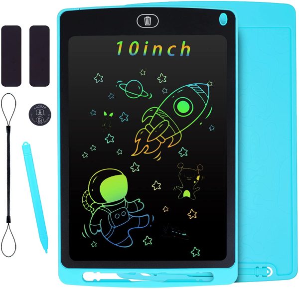 Tableta de Escritura LCD de 10 Pulgadas, Colorida Tableta de Dibujo para Niños, Tablero de Dibujo Borrable Portátil, Juguetes Educativos para Niños y Niñas, Azul - Imagen 5