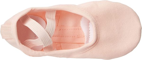 Zapatillas de Danza para niñas Zapatos de Ballet Lona elástica con Suela de Cuero Dividido Negro marrón Rosa - Imagen 3