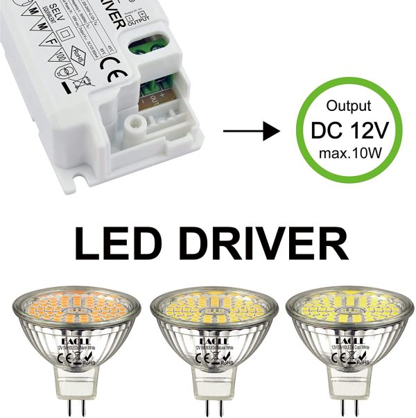 Transformador LED AC 240V a DC 12V 850mA 10W, Para drive de Menos de 10W MR11 G4 MR16 GU5.3 Bombillas LED y Tiras de Luz LED, Adaptador de L??mpara LED Controlador Alimentaci??n, 1 Pack - Imagen 7