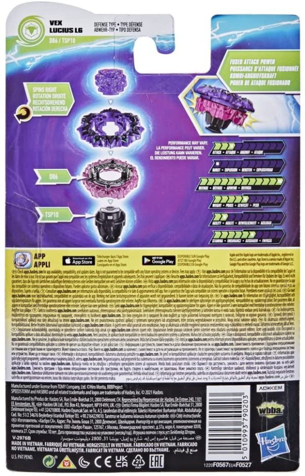 Beyblade Burst Surge Speedstorm - Kit Inicial - Top Vex Lucius L6 - Top de Batalla Tipo Defensa con Lanzador - Juguete para niños - Imagen 4