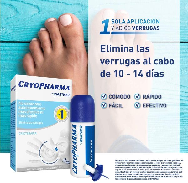 Cryopharma Tratamiento Anti Verrugas - Tratamiento para Quitar Verrugas Comunes y Plantares - Criogenización de verrugas - 50 ml - Imagen 2